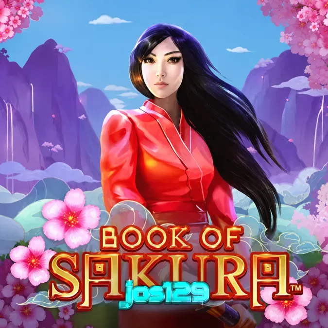Tampilan visual slot Book of Sakura dengan latar belakang bunga sakura yang elegan